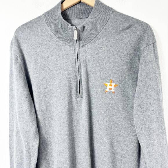VINEYARD VINES GREY COTTON CASHMERE HOUSTON ASTROS LONG SLEEVE NO SIZE SWEATER - Picture 3 of 6